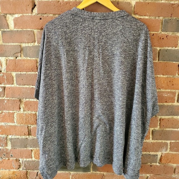 Talbots Womens Poncho Sweater Sz L/XL Gray Split Hem V-Neck Cotton Blend Vest - Picture 4 of 8